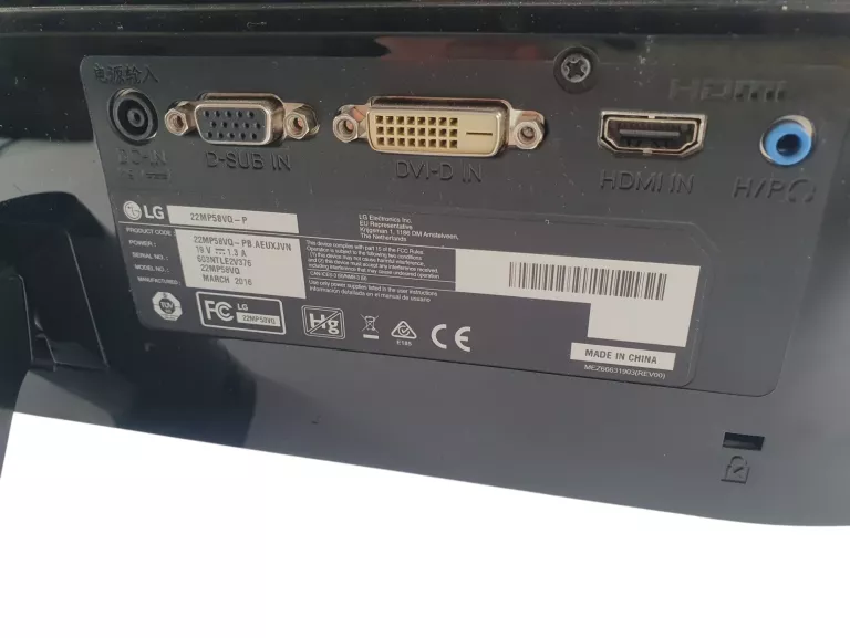 MONITOR LED LG 22MP58VQ-P 21,5 " 1920 X 1080 PX IPS / PLS