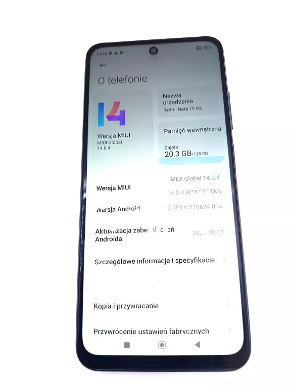 TELEFON XIAOMI REDMI NOTE 10 5G 4/128GB KOMPLET