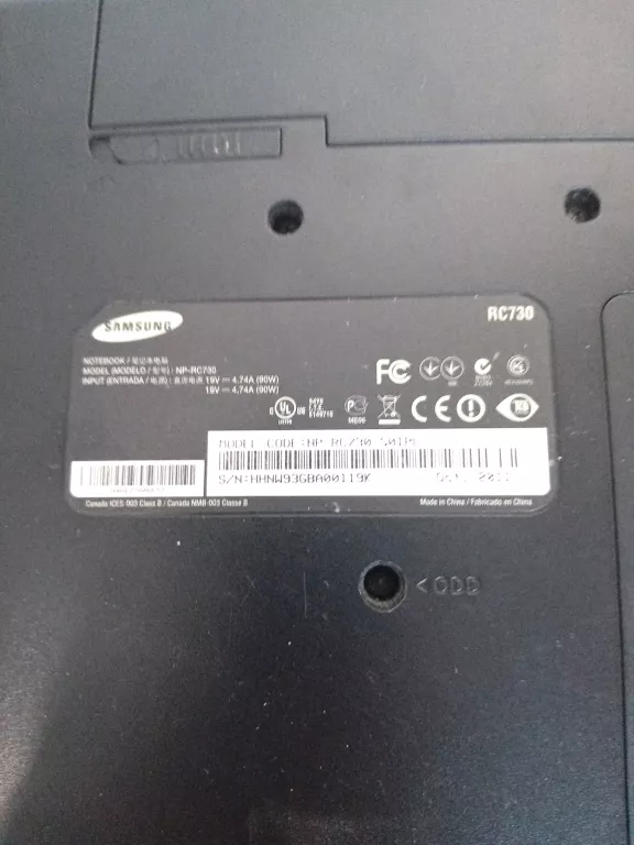 LAPTOP SAMSUNG NP-RC730
