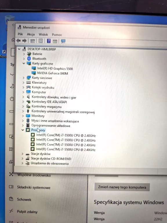 LAPTOP LENOVO Z70-80 17,3 " INTEL CORE I7 16 GB