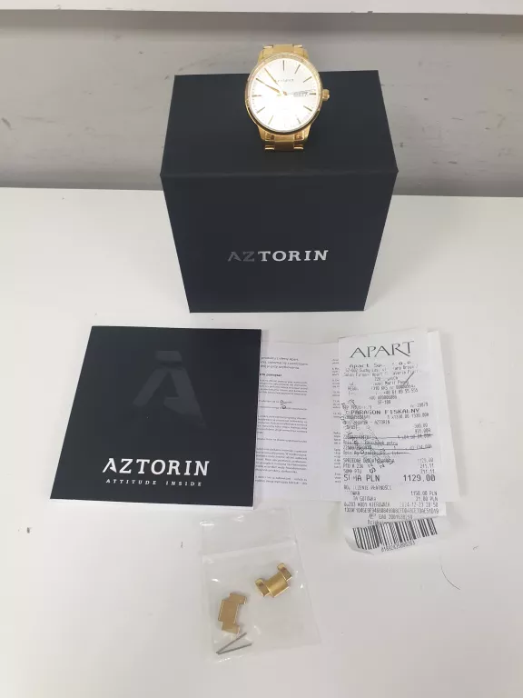 ZEGAREK AZTORIN A080.G369 KWARCOWY, SZAFIROWE + PARAGON, OCZKA DODATKOWE