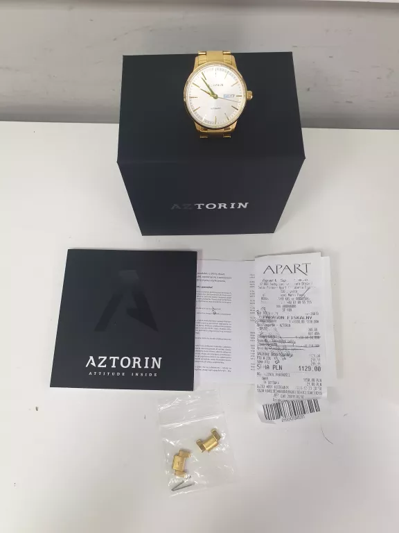 ZEGAREK AZTORIN A080.G369 KWARCOWY, SZAFIROWE + PARAGON, OCZKA DODATKOWE