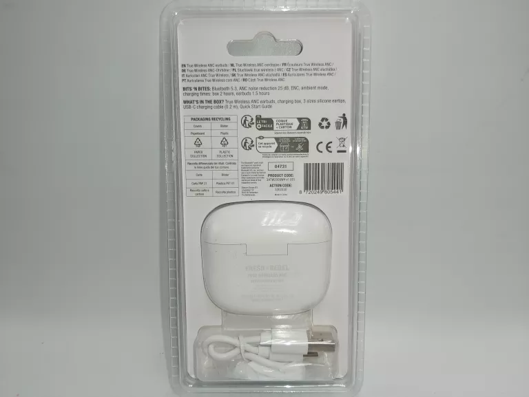 SŁUCHAWKI BLUETOOTH FRESH 'N REBEL BIAŁE GUMKI KOMPLET