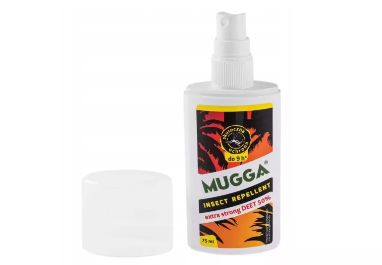MUGGA SPRAY DEET STRONG 50% NA KOMARY KLESZCZE OWADY MESZKI 75ML