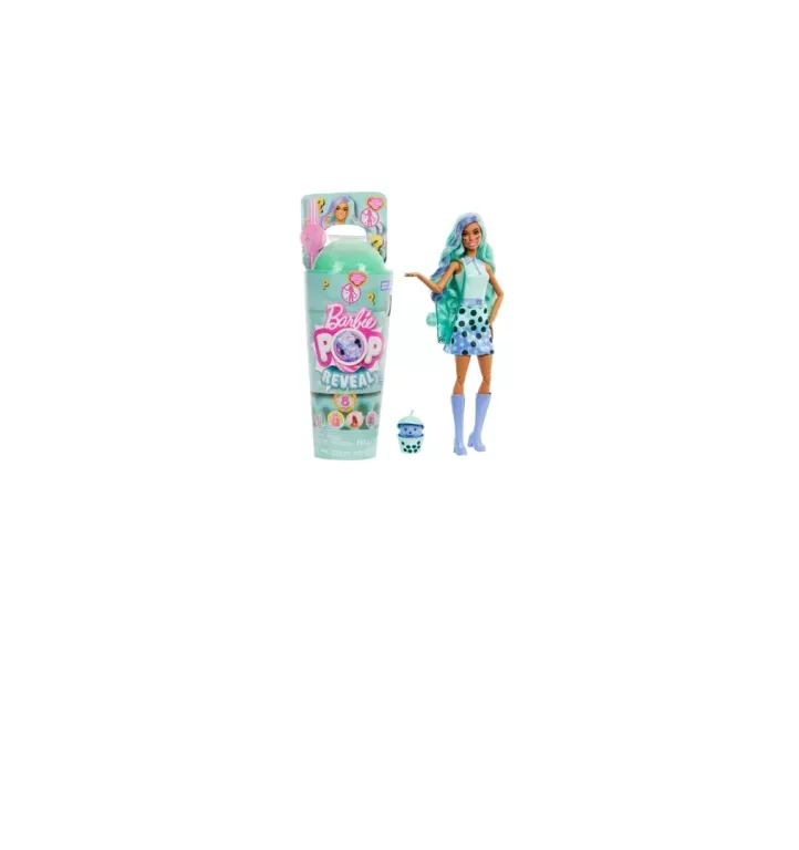 BARBIE POP REVEAL LALKA ZIELONA HERBATA BUBBLE TEA+ AKCESORIA NIESPODZIANK