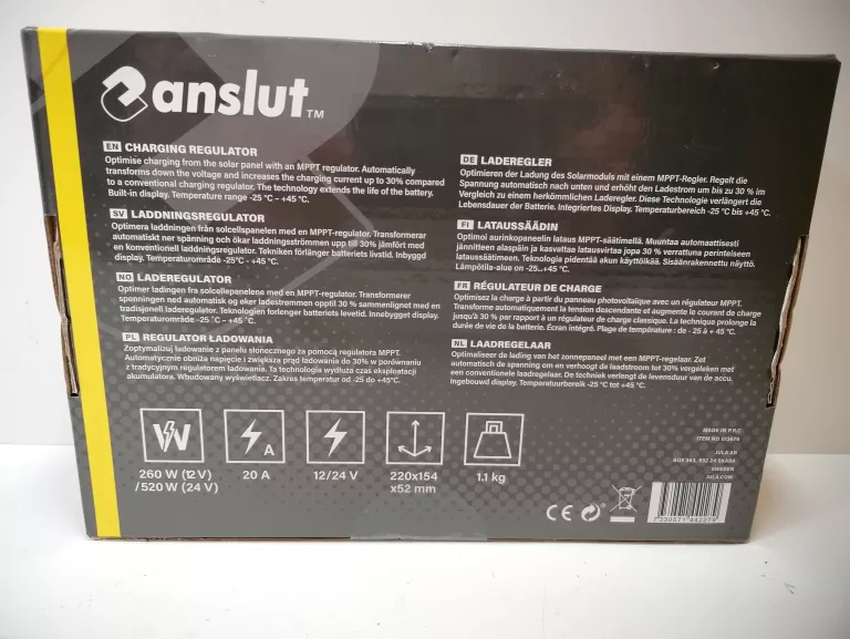 ANSULT SOLAR CHARGE CONTROLLER 12/24V