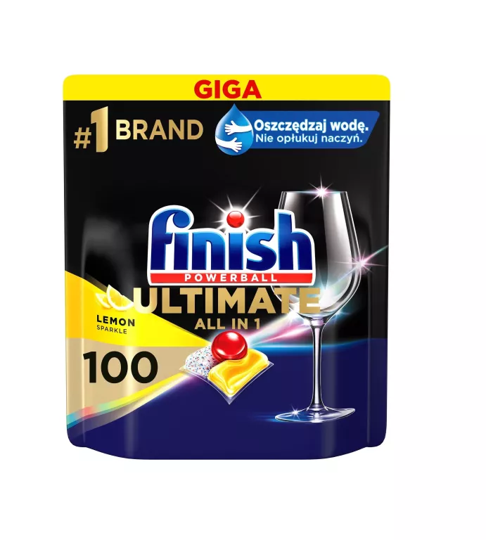 100 SZT FINISH ULTIMATE KAPSUŁKI DO ZMYWARKI LEMON
