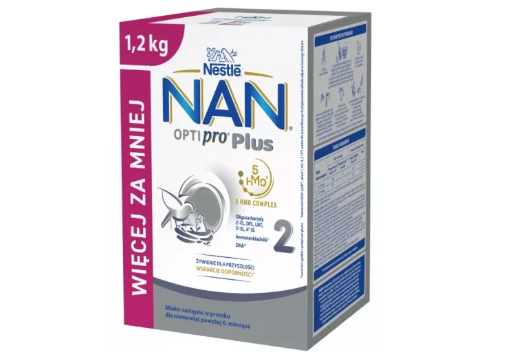 MLEKO MODYFIKOWANE 1,2KG NASTĘPNE 6M+ NESTLE NAN 2 OPTIPRO PLUS 1200G