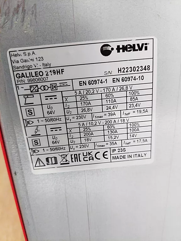 SPAWARKA INWERTOROWA HELVI GALILEO 219 HF