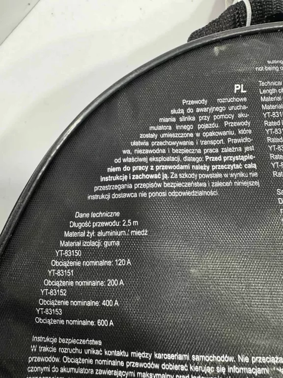 YATO KABLE ROZRUCHOWE YT-83153 600A 2,5M