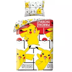 POŚCIEL 140X200 POKEMONY ŻÓŁTA POSZEWKA 70X90 KIDS HALANTEX