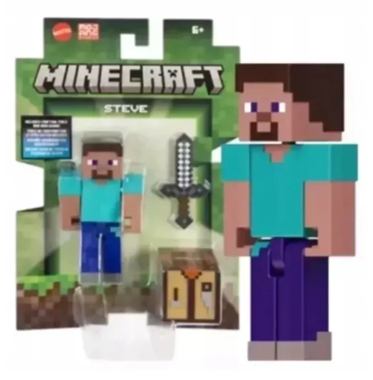 MINECRAFT FIGURKA STEVE PIKSELOWA FIGURKA + AKCESORIA JCN28