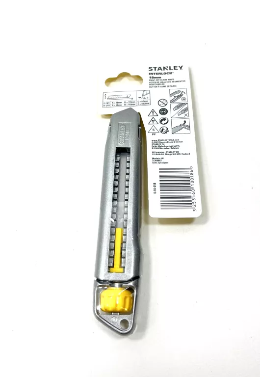 STANLEY NÓŻ INTERLOCK METALOWY OSTRZE ŁAMANE 18 MM 10-018