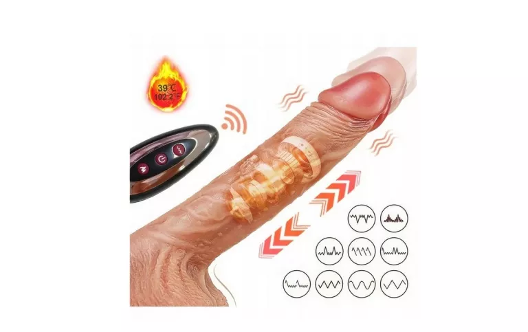 REALISTYCZNY SEX DILDO WIBRATOR PENIS ROTACYJNO-POSUWISTY STEROWANY PILOTE