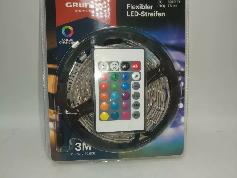 TAŚMA LED GRUNDIG 3M Z PILOTEM KOLOR KOMPLET