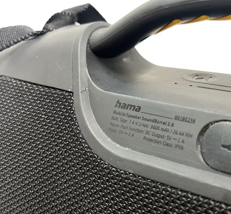 HAMA SOUNDBARRELL 2.0 – GŁOŚNIK BLUETOOTH, MOCNY BAS, WODOODPORNY