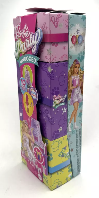 BARBIE PARTY UNBOXED REVEAL – ZESTAW 10 NIESPODZIANEK Z LALKĄ