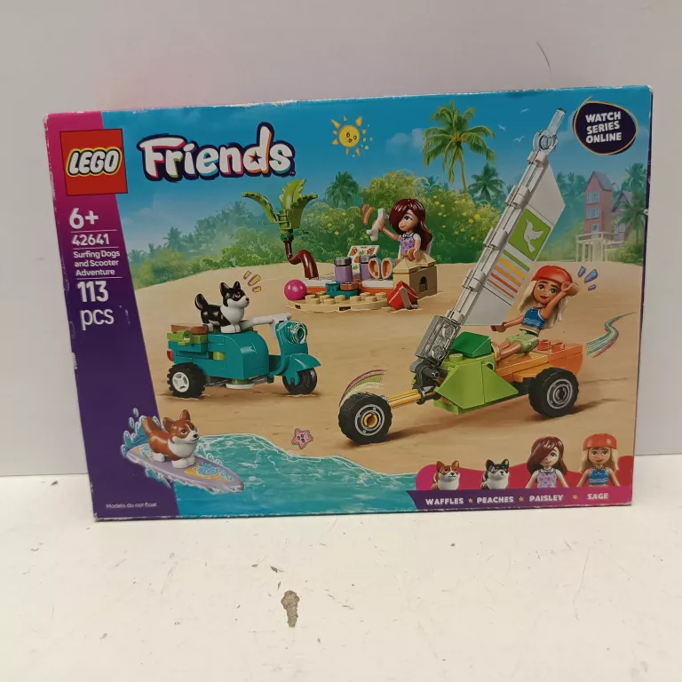 LEGO FRIENDS 42641 PRZYGODA Z SURFUJĄCYMI PSAMI I SKUTEREM