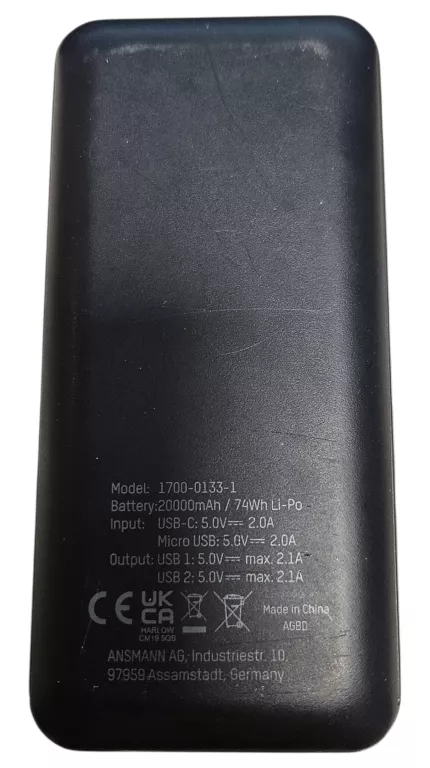 POWERBANK ANSMANN 1700-0133-1 20000MAH