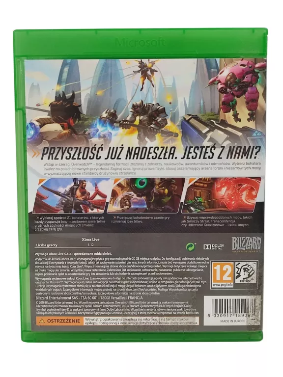 GRA AKCJI OVERWATCH PO POLSKU PL SHOOTER XBOX ONE