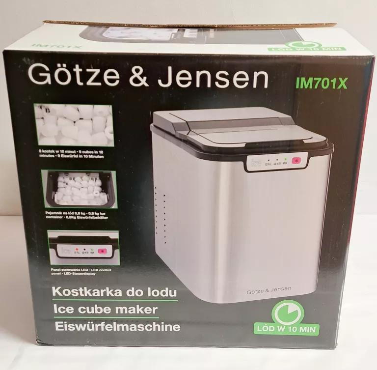 KOSTKARKA DO LODU GÖTZE & JENSEN IM701X INOX POJEMNIK 2.2  + FAKTURA ZAKUP