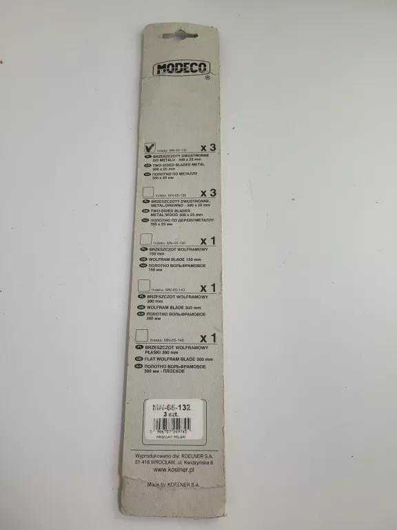 MODECO BRZESZCZOTY DWUSTRONNE 3 SZTUKI STAL PCV MN-65-132