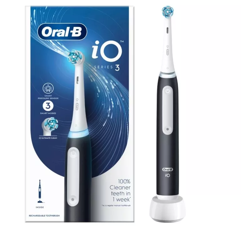 ORAL-B IO 3 BLACK SZCZOTECZKA ELEKTRYCZNA STWORZONA W TECHNOLOGII BRAUN