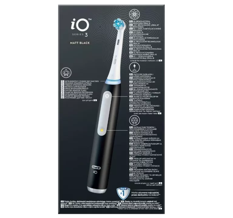 ORAL-B IO 3 BLACK SZCZOTECZKA ELEKTRYCZNA STWORZONA W TECHNOLOGII BRAUN