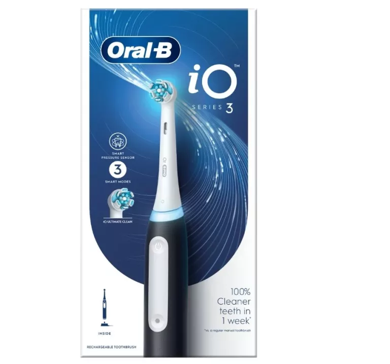 ORAL-B IO 3 BLACK SZCZOTECZKA ELEKTRYCZNA STWORZONA W TECHNOLOGII BRAUN