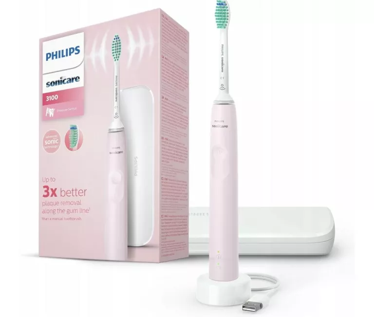 SZCZOTECZKA ELEKTRYCZNA SONICZNA SONICARE DO ZĘBÓW PHILIPS HX3673/11 + ETU