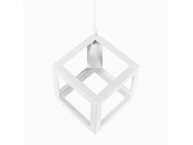 LAMPA WISZĄCA KOSTKA LOFTOWA ŻYRANDOL SZEŚCIAN KWADRAT NA KABLU BIAŁY