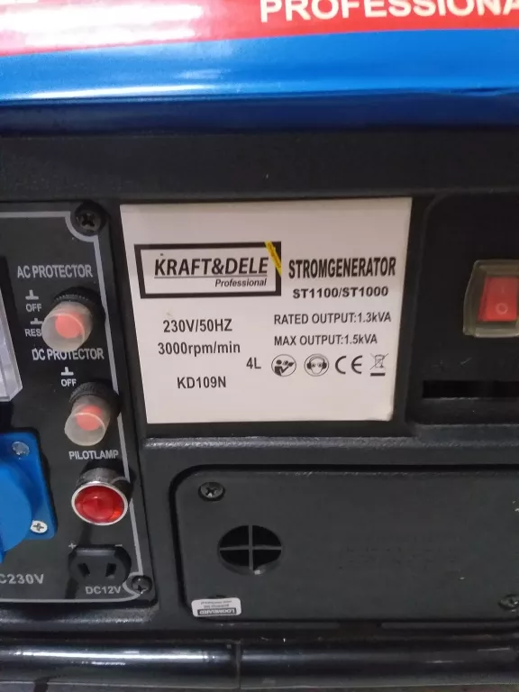 AGREGAT PRĄDOTWÓRCZY KRAFT DELE KD109N @OPIS!!!!!