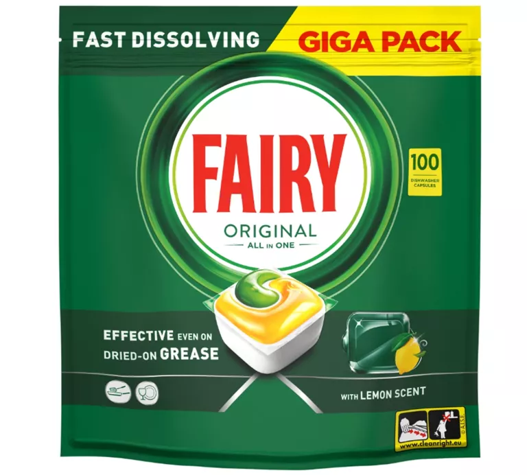 FAIRY ORIGINAL ALL-IN-1 TABLETKI ZMYWARKI 100SZT LEMON