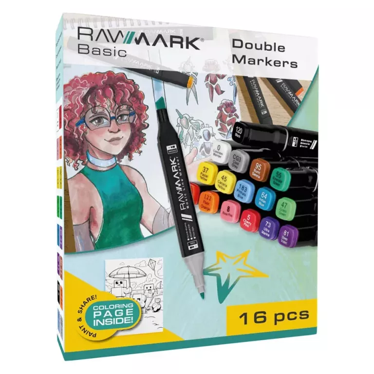 MARKERY DWUSTRONNE RAWMARK ALKOHOLOWE PISAKI - BASIC 16 SZT