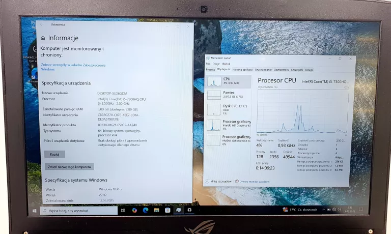 LAPTOP ASUS GL503V 15,6 " INTEL CORE I5 8/1000 GB GTX 1050