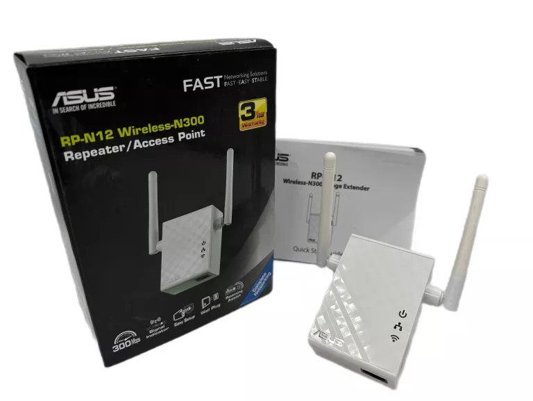 WZMACNIACZ WIFI ASUS RP-N12 (802.11B/G/N 300MB/S) 2,4 GHZ