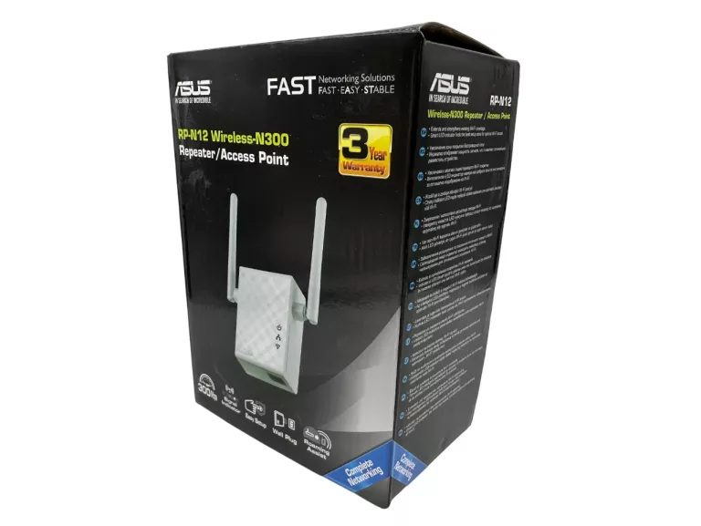 WZMACNIACZ WIFI ASUS RP-N12 (802.11B/G/N 300MB/S) 2,4 GHZ