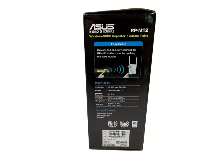 WZMACNIACZ WIFI ASUS RP-N12 (802.11B/G/N 300MB/S) 2,4 GHZ