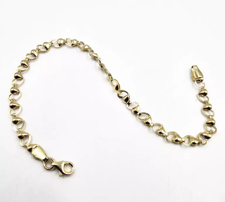 ZŁOTA BRANSOLETKA KSZTAŁT SERDUSZKA 2,46GR, P.585