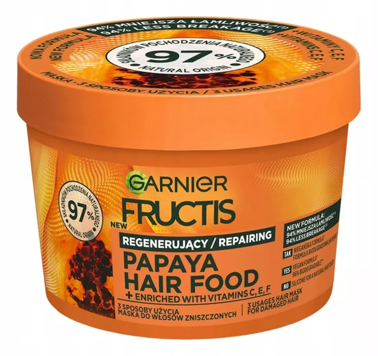 GARNIER FRUCTIS PAPAYA HAIR FOOD MASKA DO WŁOSÓW ZNISZCZONYCH 400ML