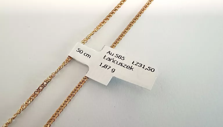 ZŁOTY ŁAŃCUSZEK 585 1,87G 50CM