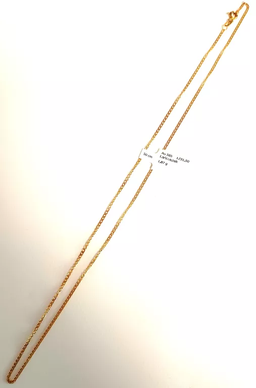 ZŁOTY ŁAŃCUSZEK 585 1,87G 50CM
