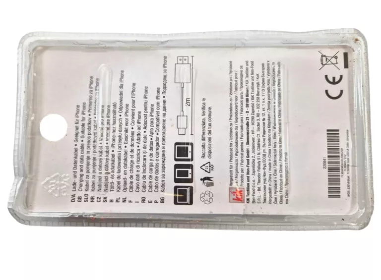 DŁUGI NIEBIESKI KABEL APPLE IPHONE USB DO LIGHTNING 2 METRY