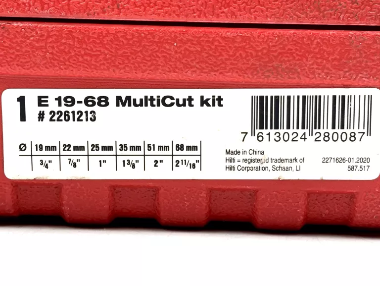 ZESTAW OTWORNIC HILTI 2261213 19-68 W WALIZCE OTWORNICA MULTICUT KIT