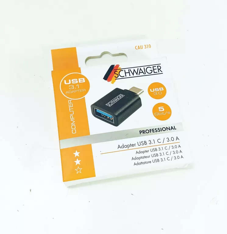 SCHWAIGER CAU310 533 ZMIENIACZ PŁCI / KABLI USB TYPE-C USB TYPU-A