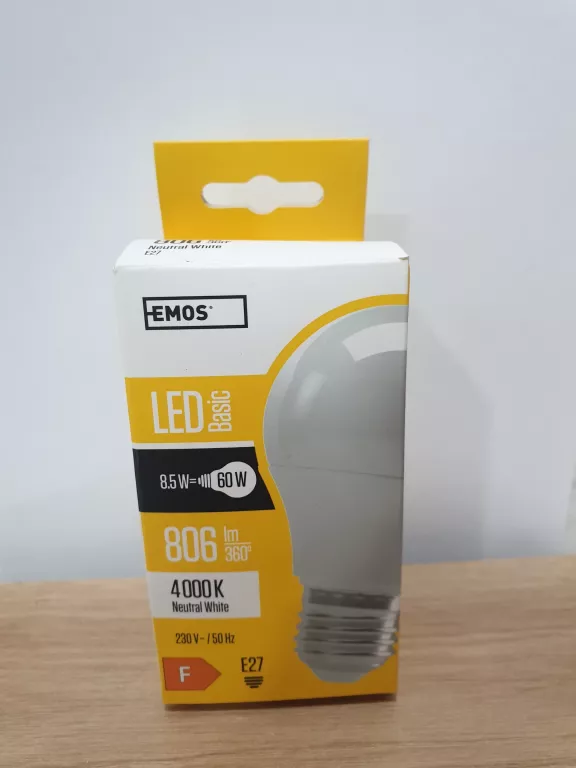 ŻARÓWKA LED BASIC EMOS ZL4011 8,5W=60W 4000K NEUTRAL WHITE E27