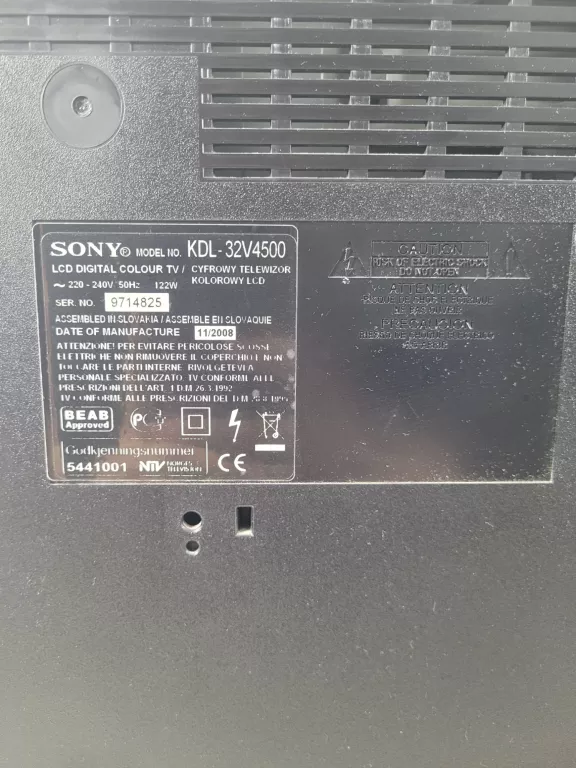 TELEWIZOR SONY KDL-32V4500
