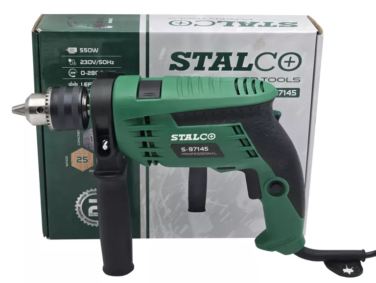 WIERTARKA UDAROWA STALCO 550W S-97145 230V 1,7KG - JAK NOWA