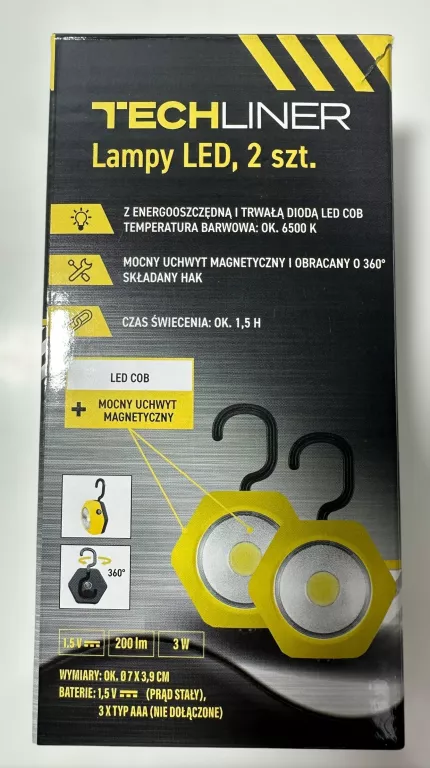 LAMPY LED TECHLINER 2SZT HACZYK MAGNES WARTO OKAZJA