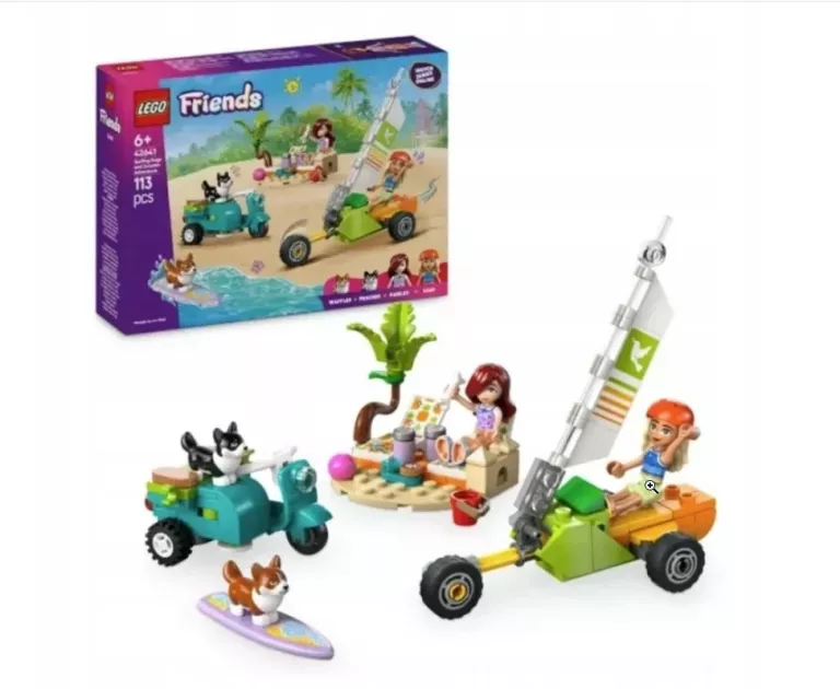 LEGO FRIENDS 42641 PRZYGODA Z SURFUJĄCYMI PSAMI I SKUTEREM